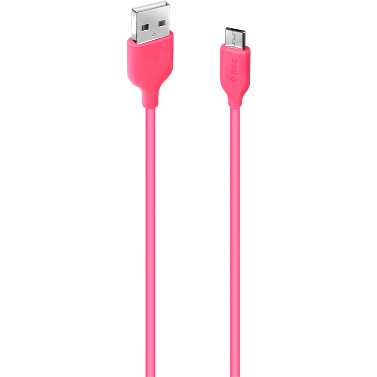 Кабель USB A (M) - microUSB B (M), 1.2м, ttec 2DK7530 Pink - фото 3