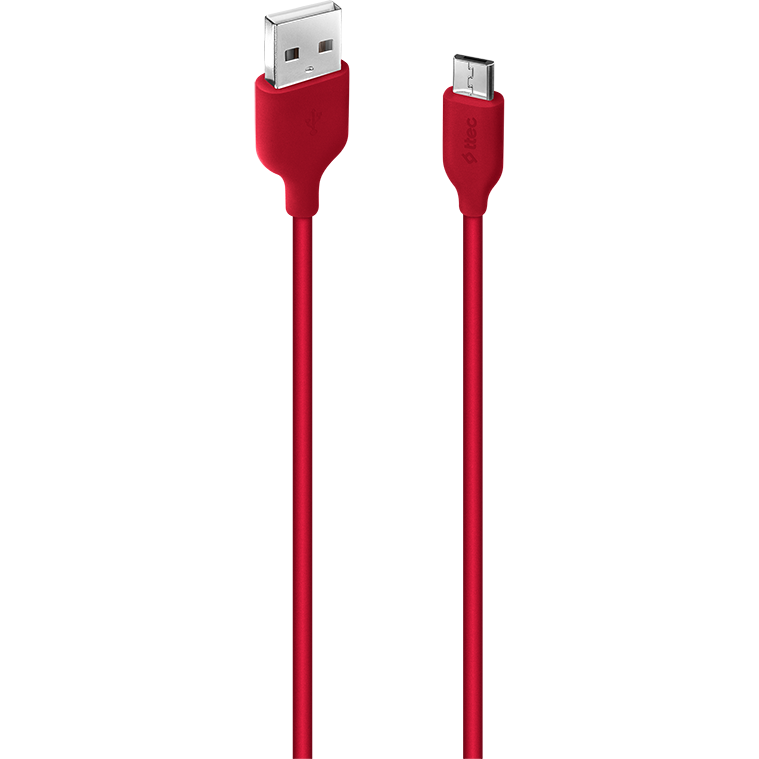 Кабель USB A (M) - microUSB B (M), 1.2м, ttec 2DK7530 Red - фото 2