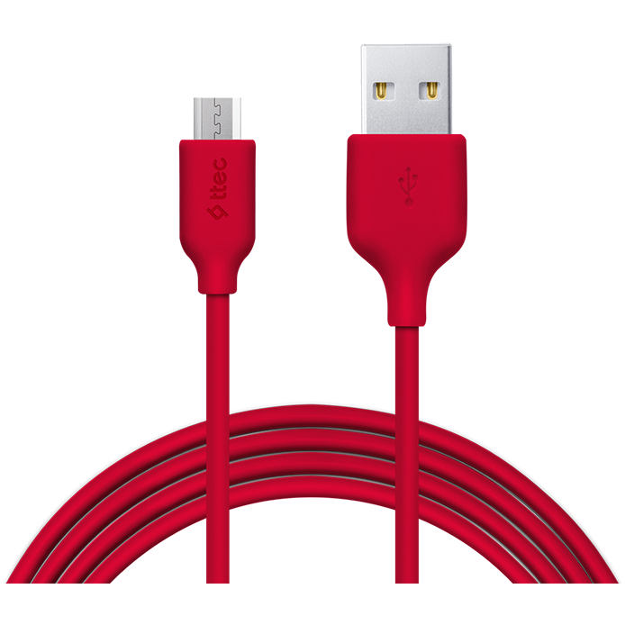 Кабель USB A (M) - microUSB B (M), 1.2м, ttec 2DK7530 Red - фото 3