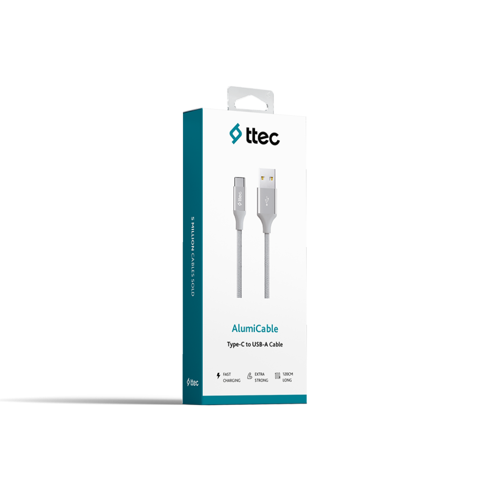 Кабель USB - USB Type-C, 1.2м, ttec 2DK18 Silver - фото 4