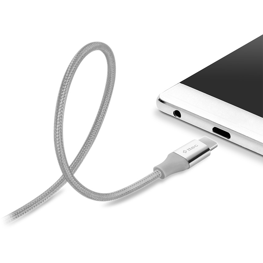 Кабель USB - USB Type-C, 1.2м, ttec 2DK18 Space Gray - фото 4