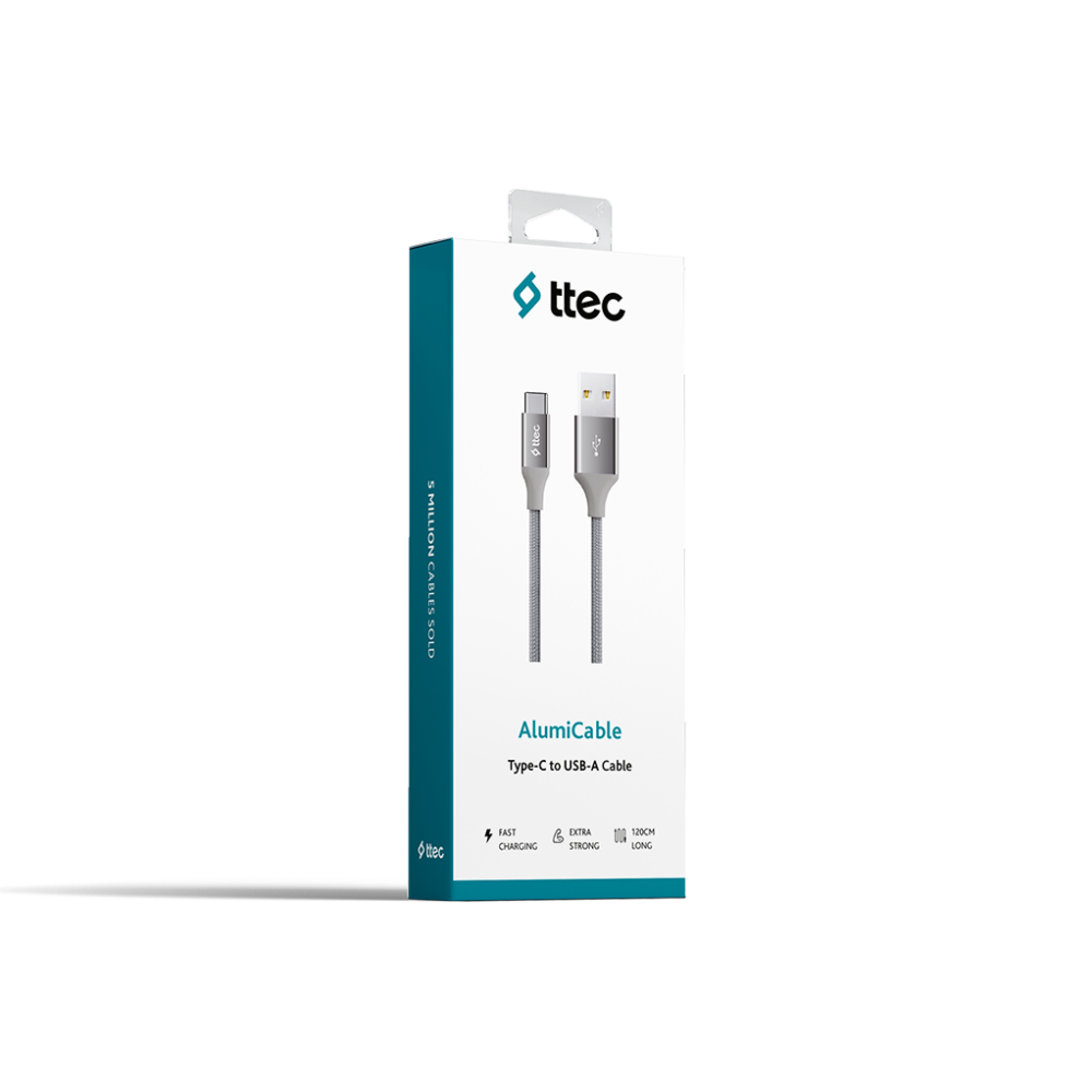Кабель USB - USB Type-C, 1.2м, ttec 2DK18 Space Gray - фото 5