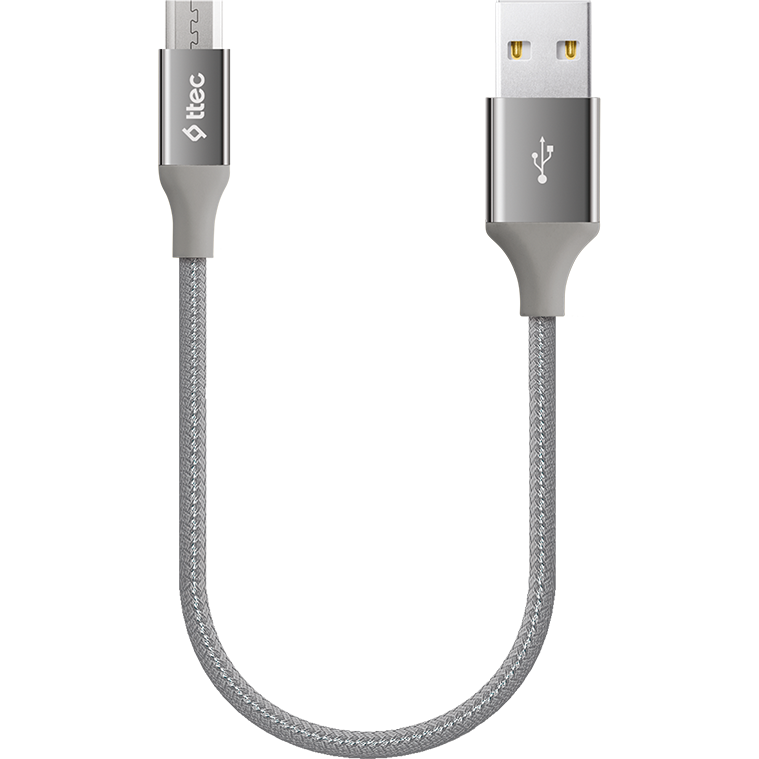Кабель USB A (M) - microUSB B (M), 0.3м, ttec 2DK25 Space Gray