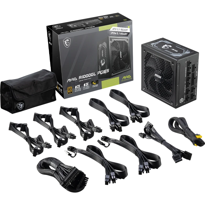 Блок питания 1000W MSI MAG A1000GL PCIE5 - 306-7ZP9B11-CE0 - фото 4