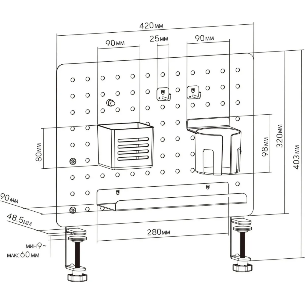 Органайзер Cactus CS-PB-BK - фото 3