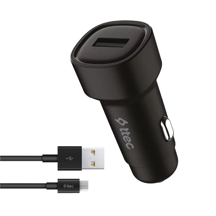 Автомобильное зарядное устройство ttec SmartCharger 2.4A + Micro USB Cable Black - 2CKS30
