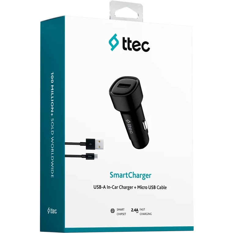 Автомобильное зарядное устройство ttec SmartCharger 2.4A + Micro USB Cable Black - 2CKS30 - фото 5