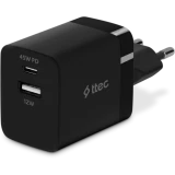 Сетевое зарядное устройство ttec SmartCharger Duo PD 45W Black (2SCP02)