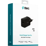 Сетевое зарядное устройство ttec SmartCharger Duo PD 45W Black (2SCP02)