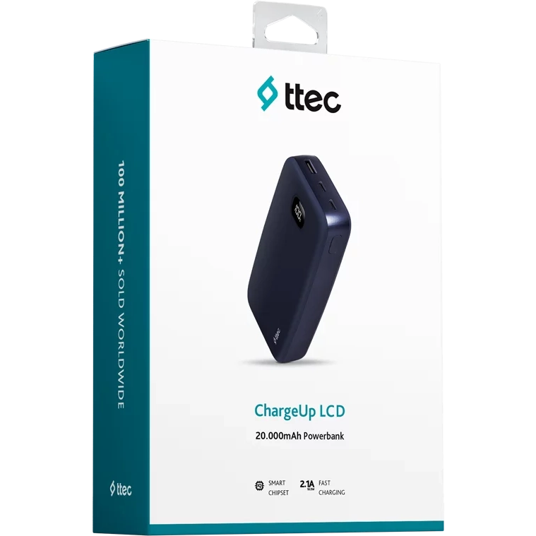Внешний аккумулятор ttec ChargeUp LCD 20.000 Navy - 2BB211 - фото 7