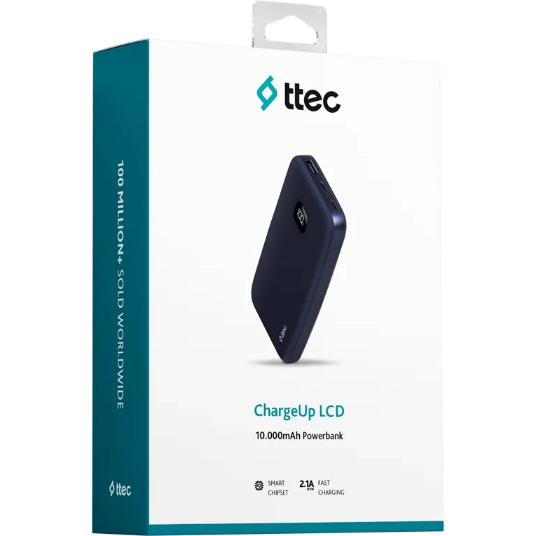Внешний аккумулятор ttec ChargeUp LCD 10.000 Navy - 2BB205 - фото 7
