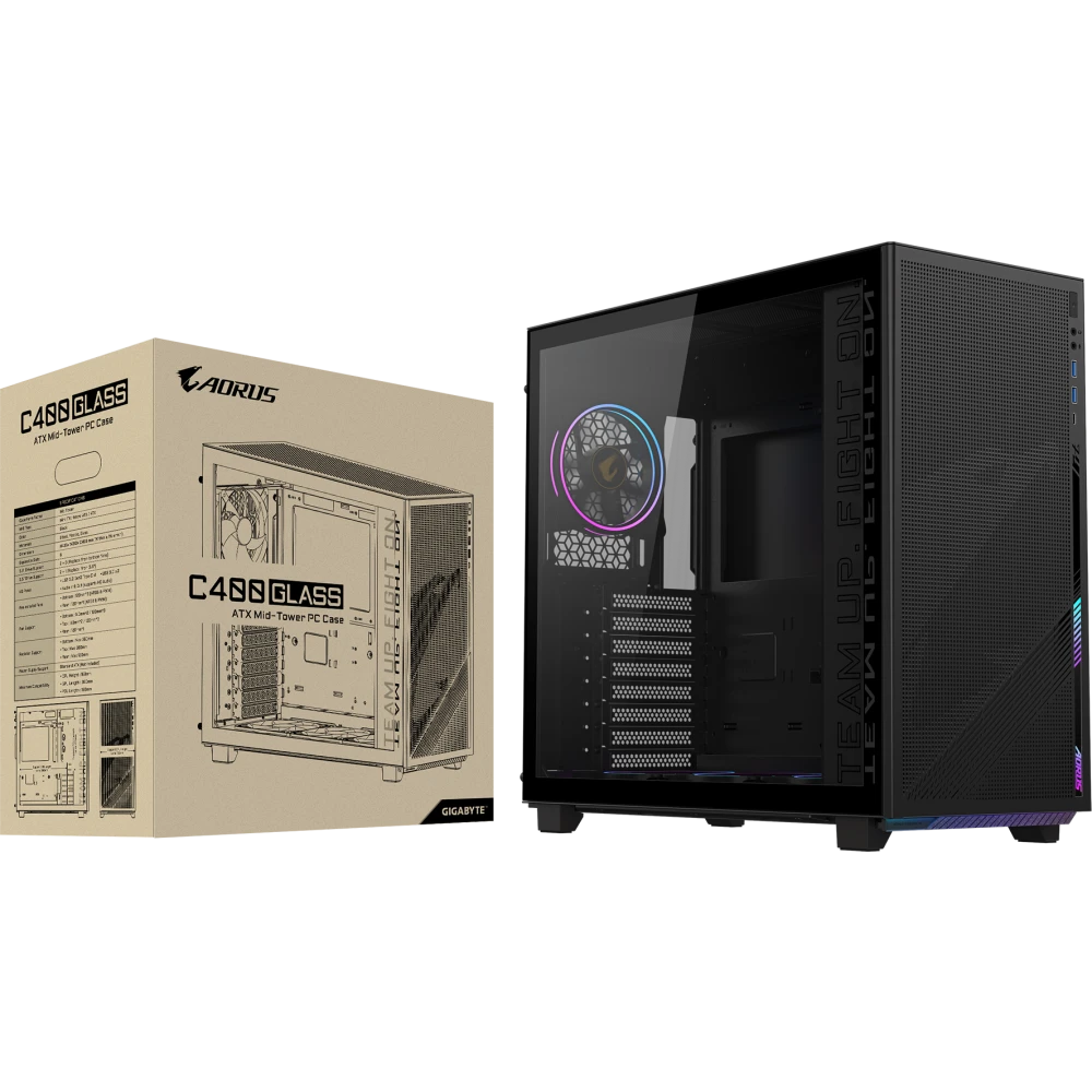 Корпус Gigabyte AORUS C400 Glass Black - GB-AC400G - фото 9