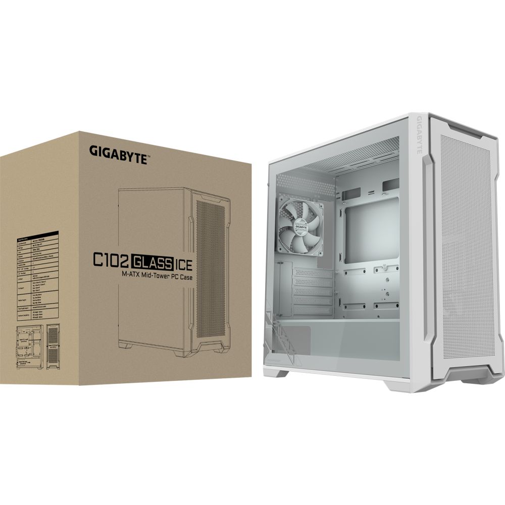Корпус Gigabyte C102 GLASS ICE - GB-C102GI - фото 8