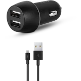 Автомобильное зарядное устройство ttec SmartCharger Duo 3.1A Dual USB + Micro USB Cable Black (2CKS21M)