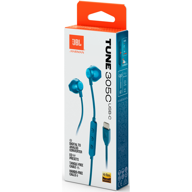 Гарнитура JBL Tune 305C USB-C Blue - JBLT305CBLU - фото 8