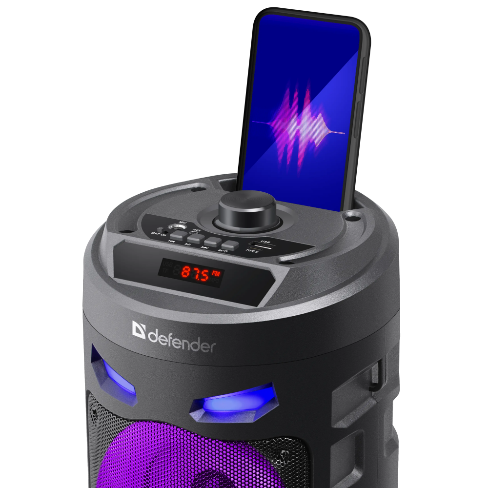 Портативная акустика Defender Crashboom Black - 65085 - фото 9