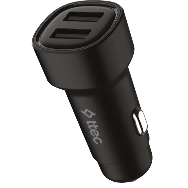 Автомобильное зарядное устройство ttec SmartCharger Duo 3.1A + USB-C + Lightning Cable Black