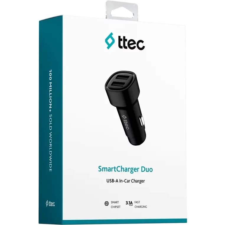 Автомобильное зарядное устройство ttec SmartCharger Duo 3.1A + USB-C + Lightning Cable Black - 2CKS31 - фото 5
