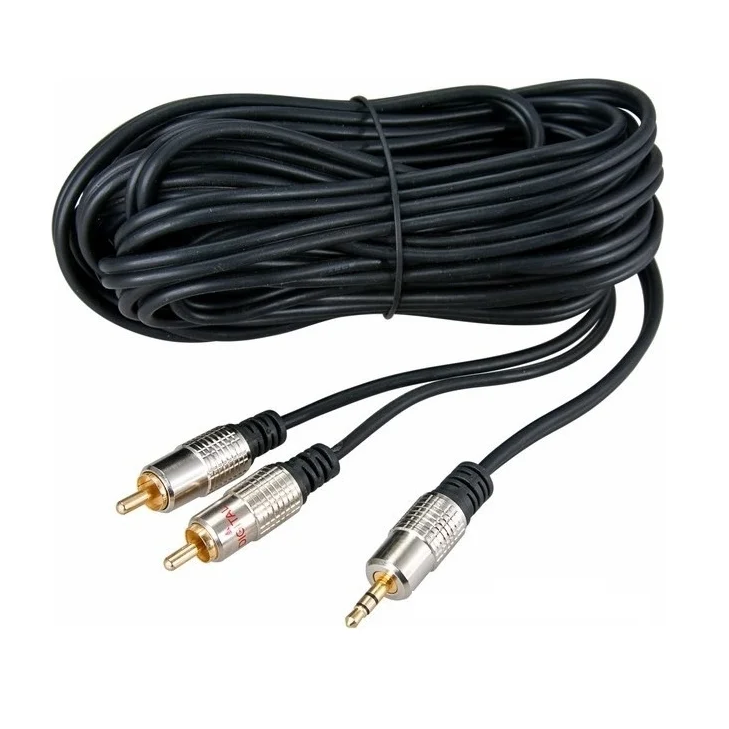 Кабель 3.5 Jack (M) - 2x RCA (M), 5м, Rexant 17-4225 - фото 2