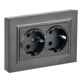 Электрическая розетка IEK BRITE BR-R21-16-K45-F