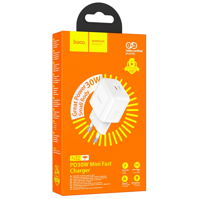 Сетевое зарядное устройство HOCO N32 Glory White - фото 2