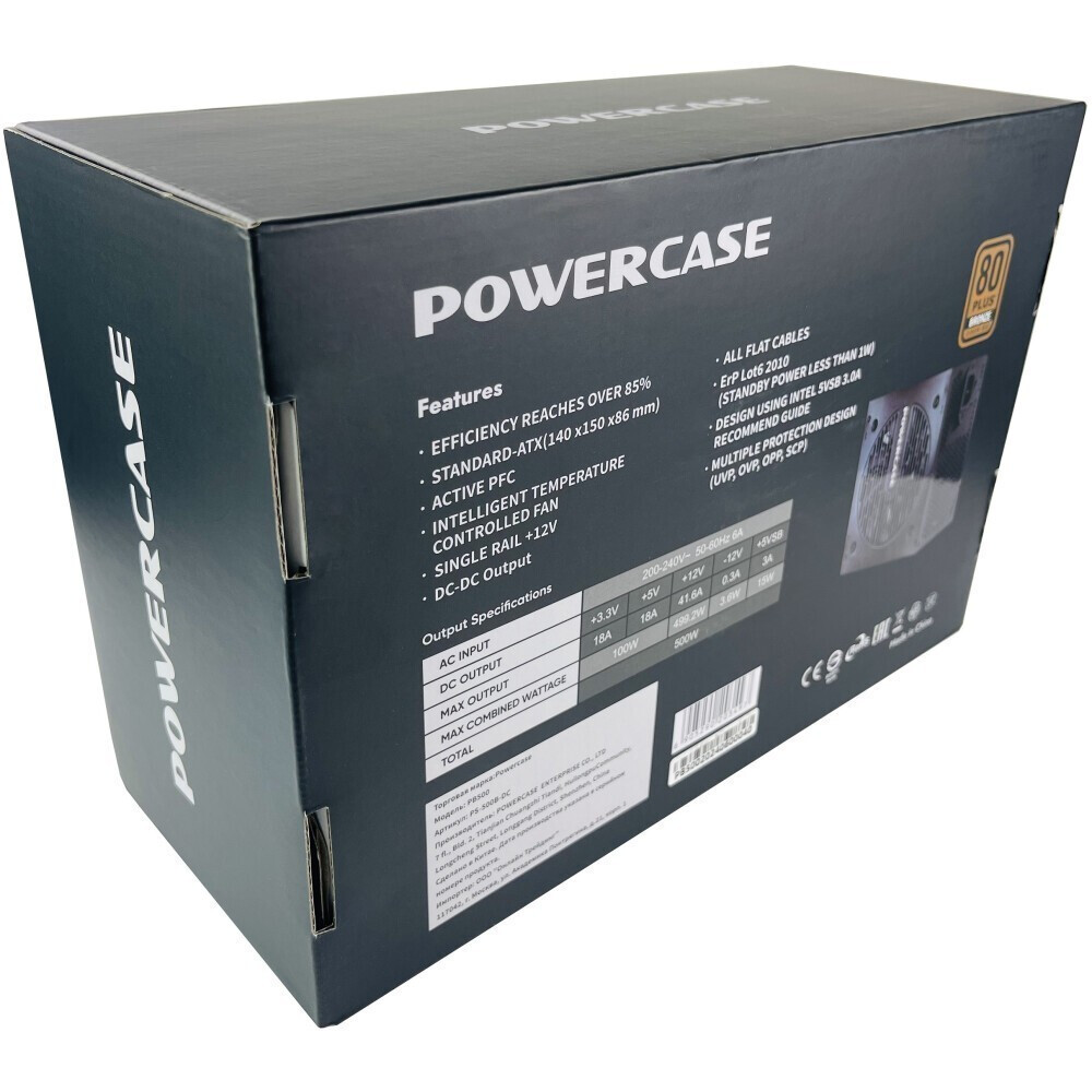 Блок питания 500W Powercase PB500 - PS-500B-DC - фото 8