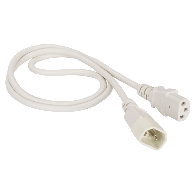 Кабель питания C13 - C14, 1.5м, Lanmaster LAN-PP13/14-1.5-WH
