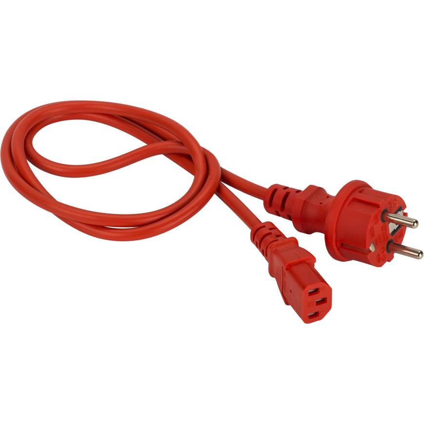 Кабель питания Schuko - C13, 0.5м, Lanmaster LAN-PP13/SH-0.5-RD