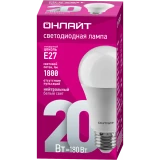Светодиодная лампочка ОНЛАЙТ OLL-A60-20-230-4K-E27 (20 Вт, E27) (61158)