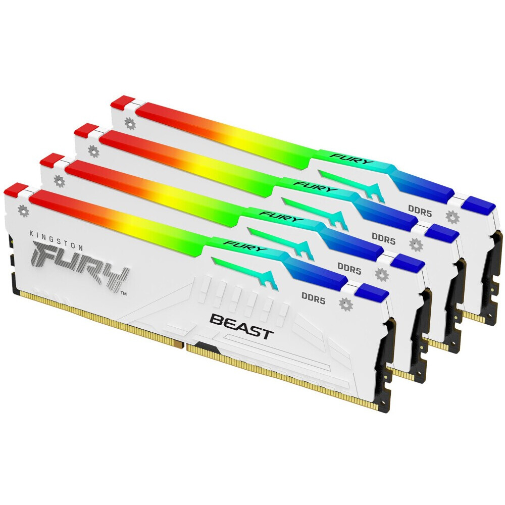 Оперативная память 64GB DDR5 6000MHz Kingston Fury Beast White RGB (KF560C40BWAK4-64) (4x16GB KIT)