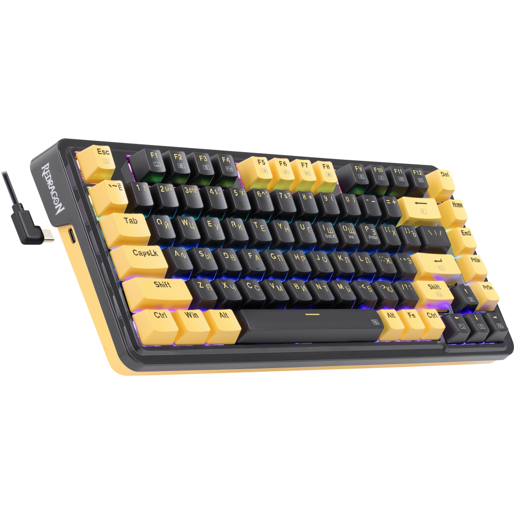 Клавиатура Redragon Elf Black/Yellow - 71664 - фото 3