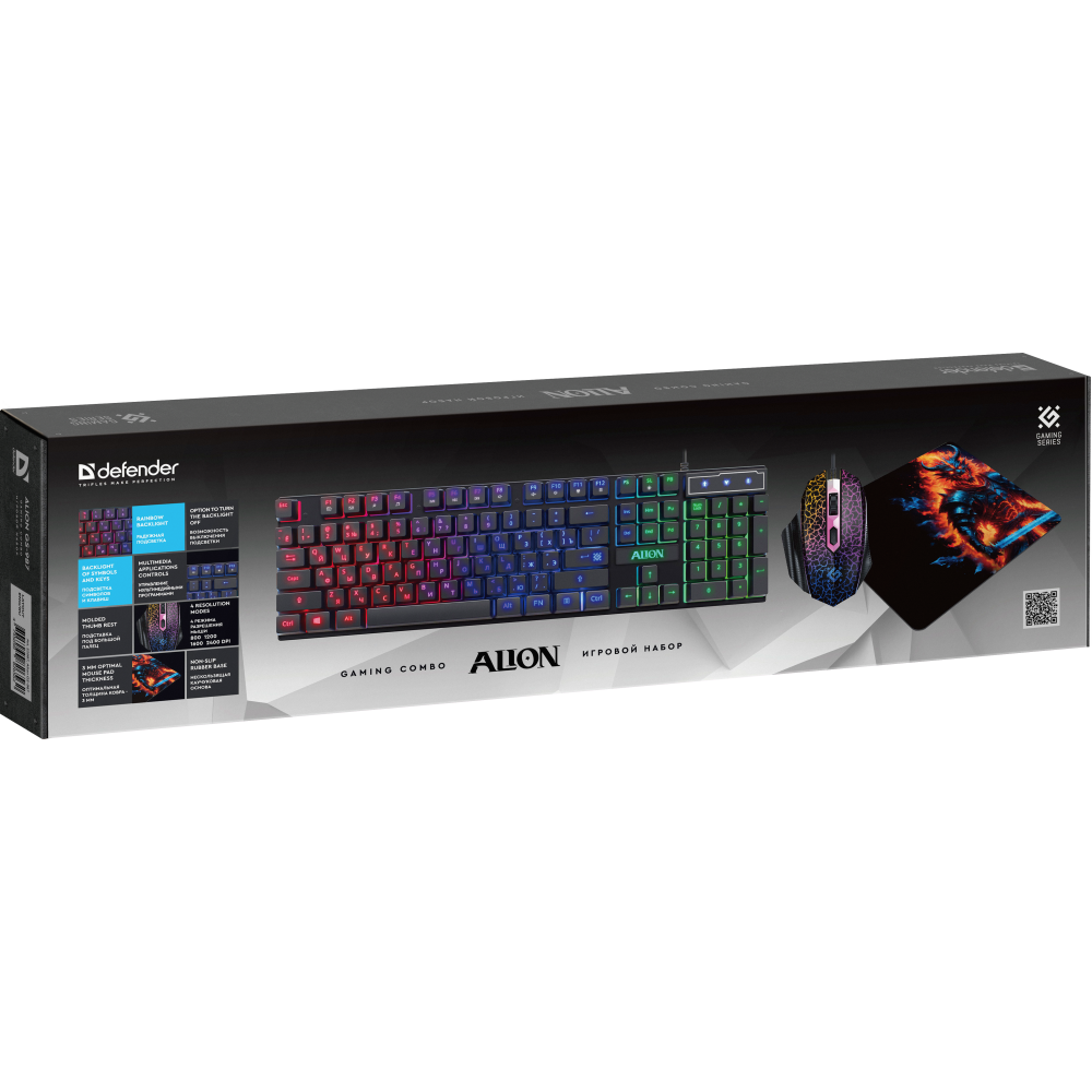 Клавиатура + мышь + коврик Defender Alion Black - 52987 - фото 6