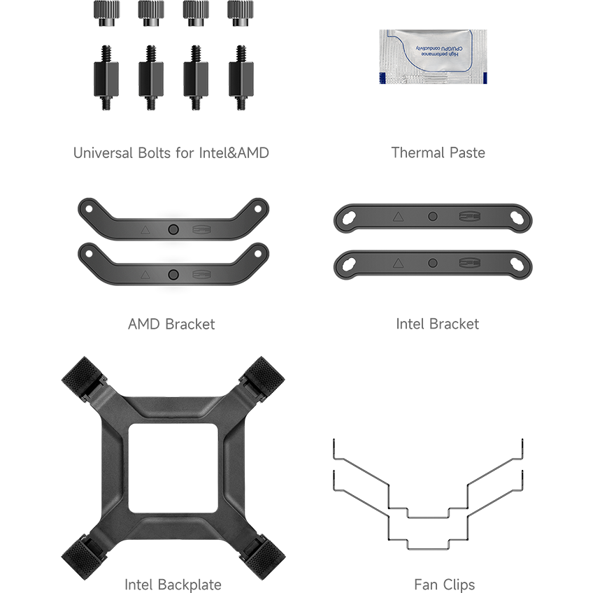 Кулер PCcooler RT500 Digital ARGB Black - RT500 Digital ARGB BK - фото 8
