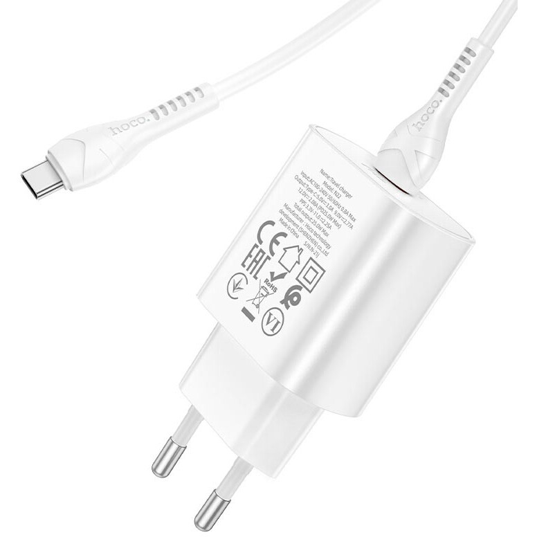 Сетевое зарядное устройство HOCO N22 White - 6931474760067 - фото 3