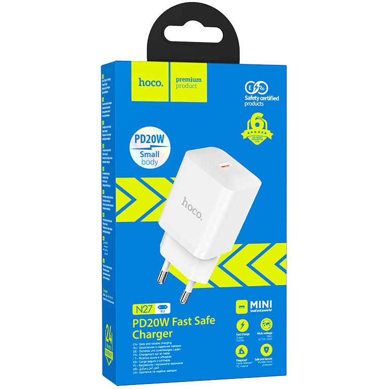 Сетевое зарядное устройство HOCO N27 White - 6931474783455 - фото 3