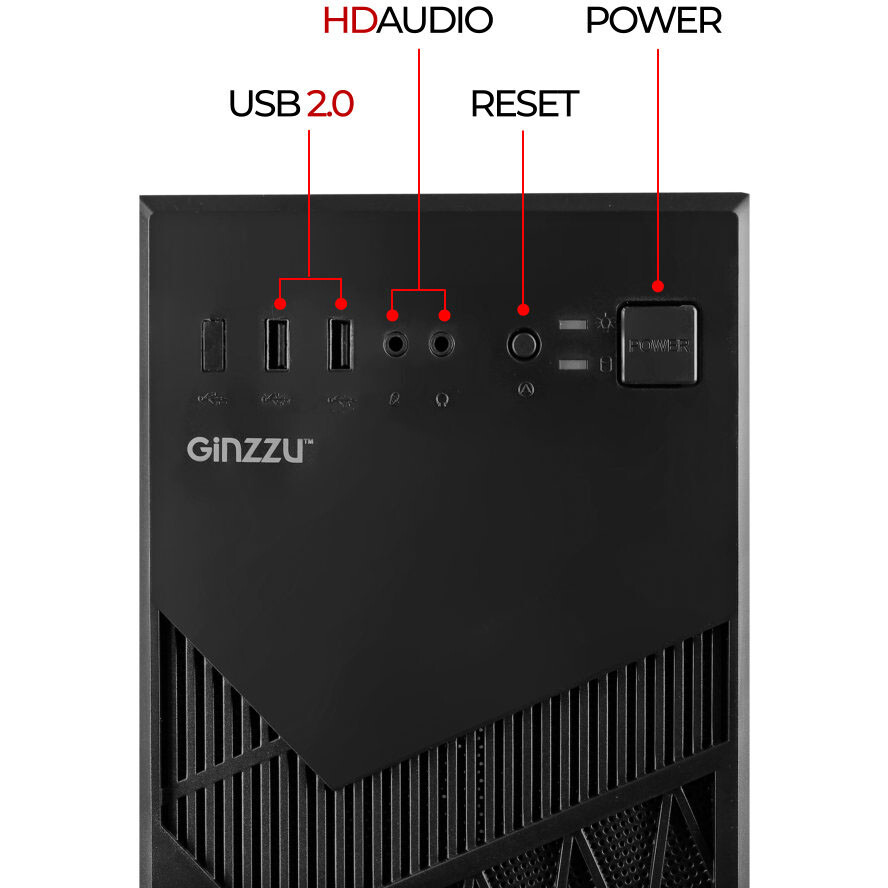 Корпус Ginzzu A410 Black - фото 7