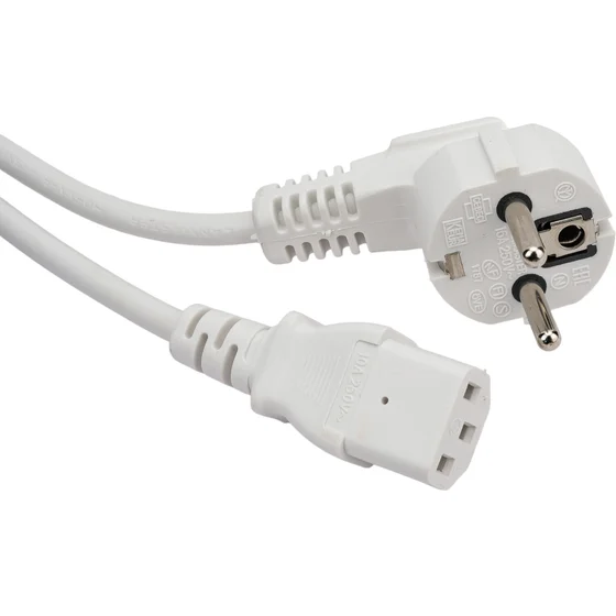 Кабель питания Schuko - C13, 1м, Lanmaster LAN-PP13/SHA-1.0-WH