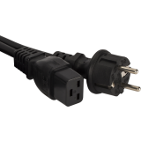Кабель питания Schuko - C19, 0.5м, Lanmaster LAN-PP19/SH-0.5-BK