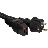 Кабель питания Schuko - C19, 1м, Lanmaster LAN-PP19L/SH-1.0-BK
