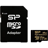 Карта памяти 64Gb MicroSD Silicon Power Golden High Endurance + SD адаптер (SP064GBSTXDV3V1HSP)