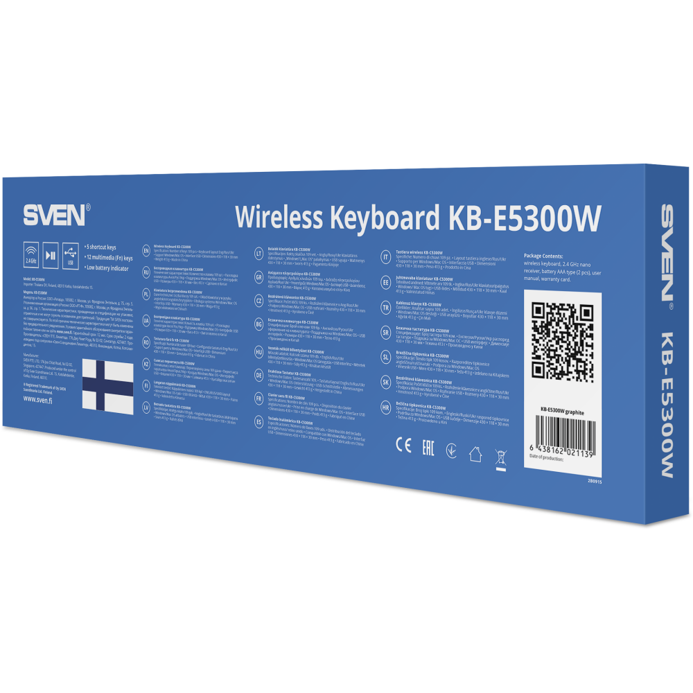 Клавиатура Sven KB-E5300W Black - SV-021139 - фото 6