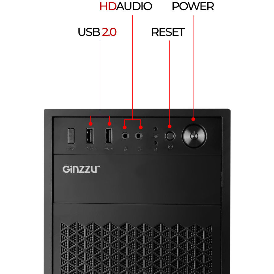 Корпус Ginzzu A400 Black - фото 7