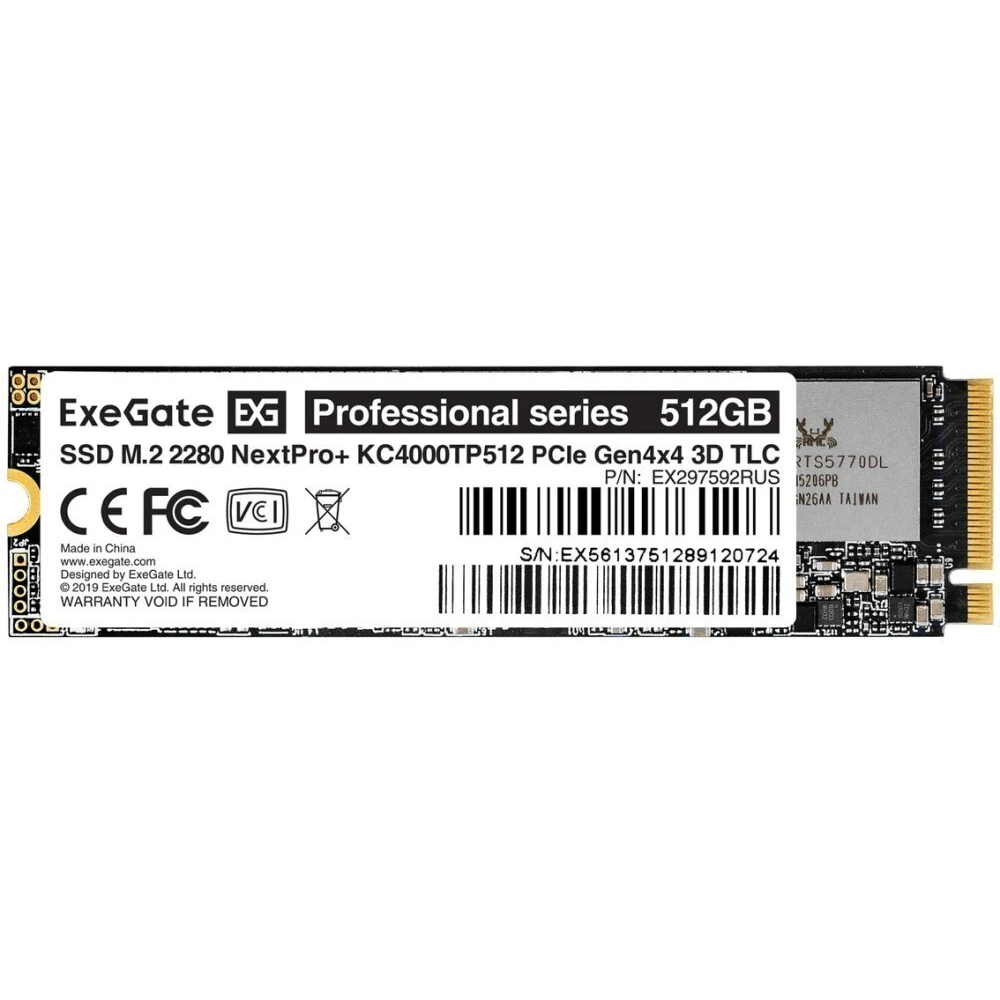 Накопитель SSD 512Gb ExeGate NextPro+ (KC4000TP512) - EX297592RUS