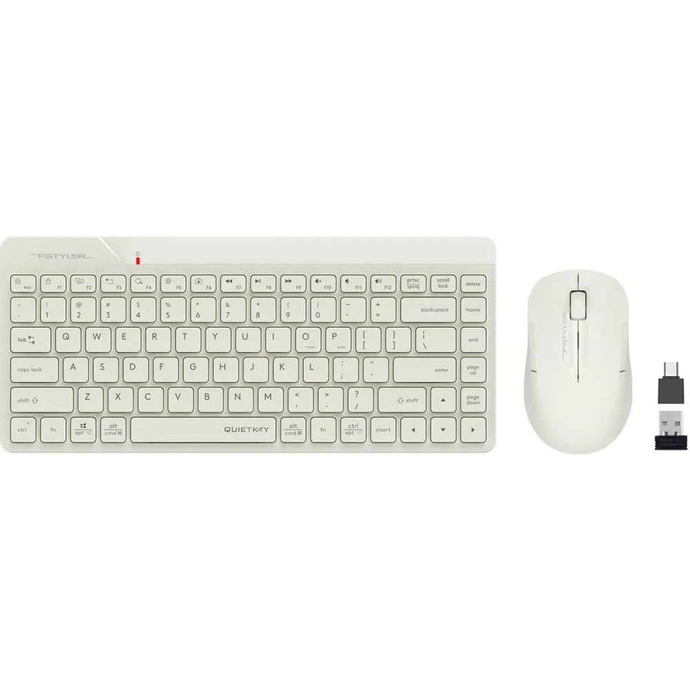 Клавиатура + мышь A4Tech Fstyler FG2200 Air2 Beige - FG2200 AIR2 BEIGE - фото 2