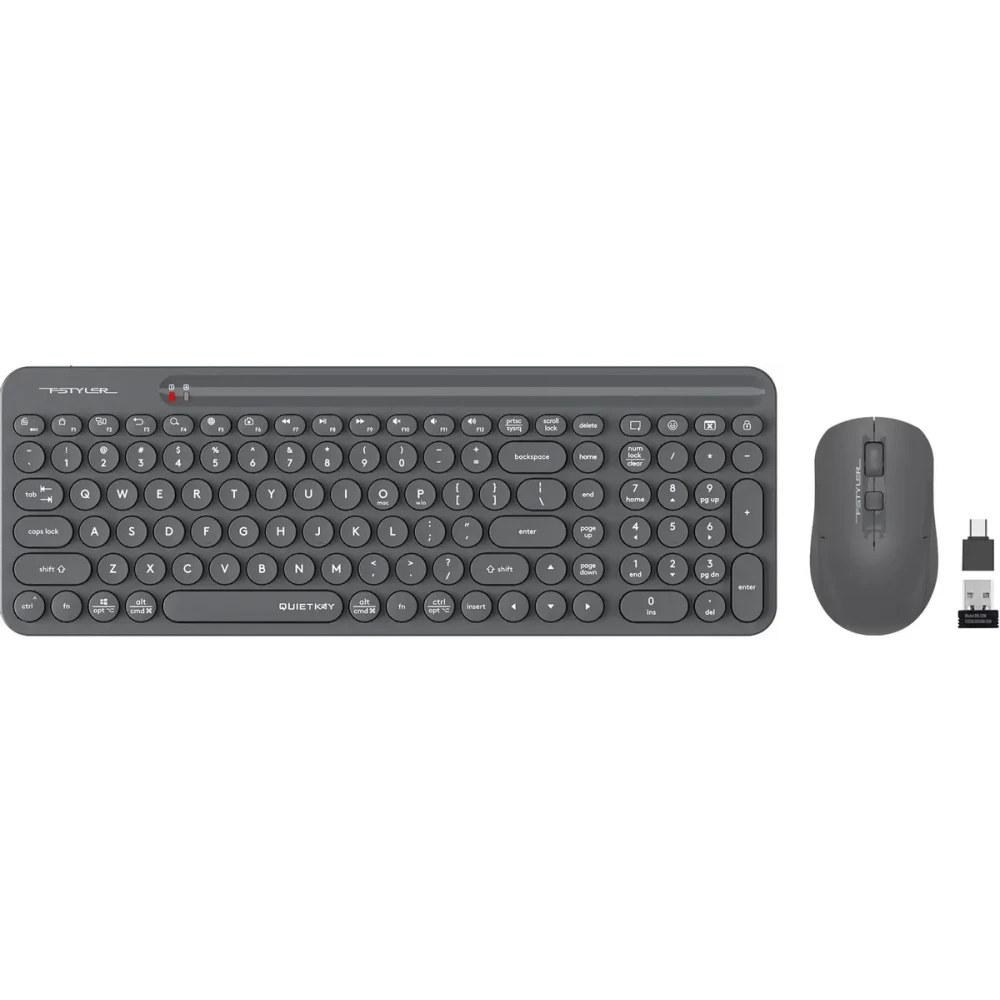 Клавиатура + мышь A4Tech Fstyler FG3300 Air2 Grey - фото 2
