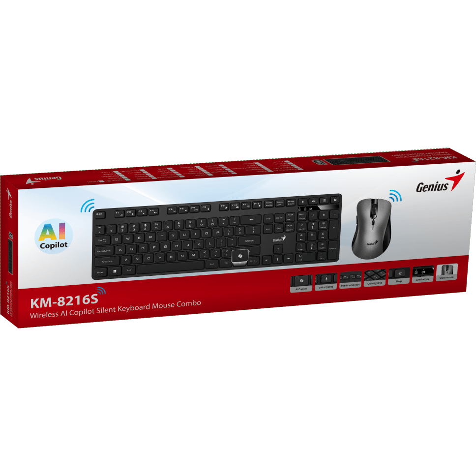 Клавиатура + мышь Genius KM-8216S Black - 31340018402 - фото 3