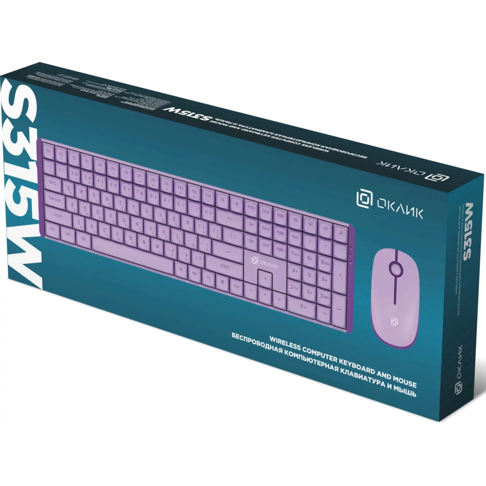 Клавиатура + мышь Oklick S315W Purple - 1978643 - фото 3