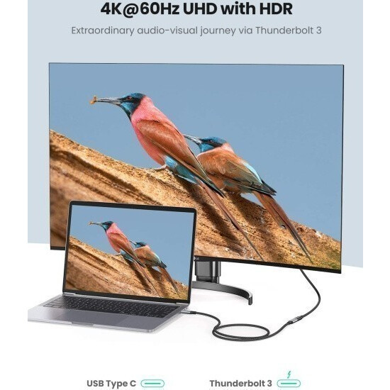 Кабель удлинительный USB Type-C - USB Type-C (F), 0.5м, UGREEN US372 Black - 80810 - фото 6