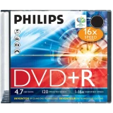 Диск DVD+R Philips 4.7Gb 16x Slim Case (1 шт.) (DR4S6S01F/97)