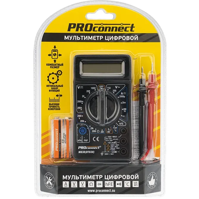 Мультиметр Proconnect M838 (13-3013) - фото 7